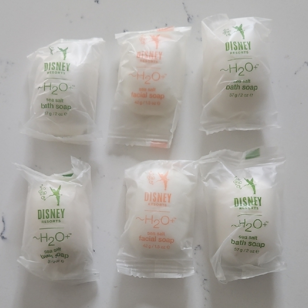 Disney H2O+ Sea Salt Bath & Facial Soaps - White with Green and Coral Accents